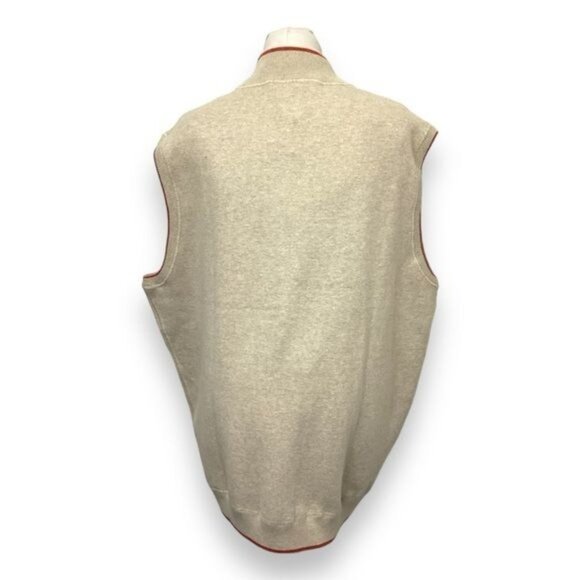 Cremieux Mens Sleeveless Full Zip Reversible Cardigan Sweater, Beige, size XXL - Picture 4 of 7